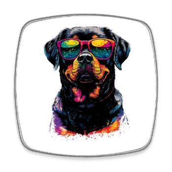 Les chiens Rottweiler aiment les fiers amateurs de rottweiler - Magnet carré - blanc - Devant