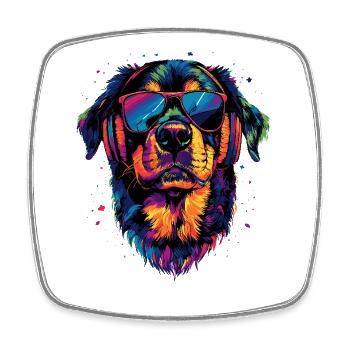 Les chiens Rottweiler aiment les fiers amateurs de rottweiler - Magnet carré - blanc - Devant