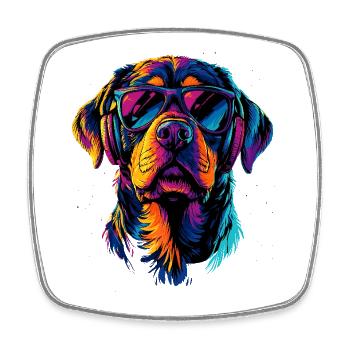 Les chiens Rottweiler aiment les fiers amateurs de rottweiler - Magnet carré - blanc - Devant