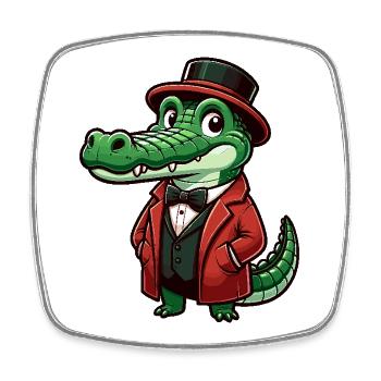 Crocodile Russian in Russian Russian Crocodiles - Square fridge magnet - white - Front