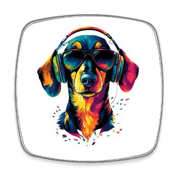 Dackel Dachshund Zwergdackel Dackelclub Teckel - Viereckiger Kühlschrankmagnet - Weiß - Vorne