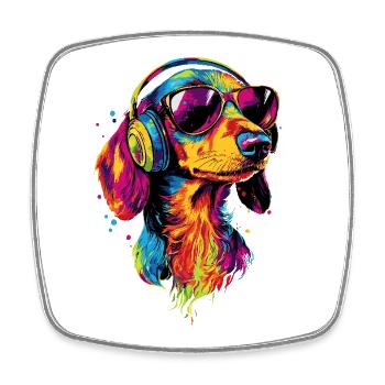 Dackel Dachshund Zwergdackel Dackelclub Teckel - Viereckiger Kühlschrankmagnet - Weiß - Vorne