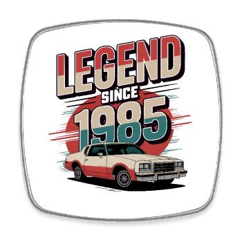 Legend Since 1985 Classic Retro Car - Square fridge magnet - white - Front