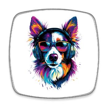 border collie chien amant chiot mignon collies - Magnet carré - blanc - Devant