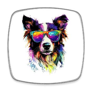 border collie chien amant chiot mignon collies - Magnet carré - blanc - Devant