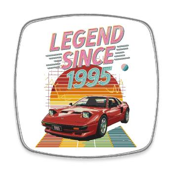 Légende depuis 1995 Art de l’automobile rétro - Magnet carré - blanc - Devant
