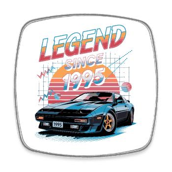 Legende seit 1995 Birthday Edition - Viereckiger Kühlschrankmagnet - Weiß - Vorne