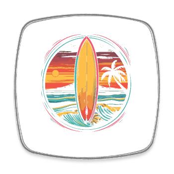 Surfing Artwork - Square fridge magnet - white - Front