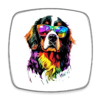 Berner Sennenhund Süße Hunde Schweizer Sennenhunde - Viereckiger Kühlschrankmagnet - Weiß - Vorne