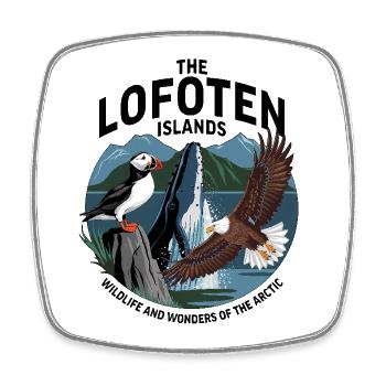 Lofoten Islands – Wildlife Puffin Wal Seeadler - Viereckiger Kühlschrankmagnet - Weiß - Vorne