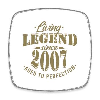 Birthday Legend 2007 Perfection - Magnet carré - blanc - Devant