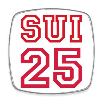 SUISSE Switzerland 2025 - Square fridge magnet - white - Front