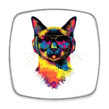 Siamkatze Siam Katze Siamese Cat Siamesen Katzen - Viereckiger Kühlschrankmagnet - Weiß - Vorne