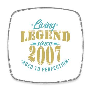 Birthday Legend 2007 Perfection - Magnet carré - blanc - Devant