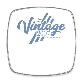 Anniversaire Vintage Vintage Rétro 2007 - Magnet carré - blanc - Devant
