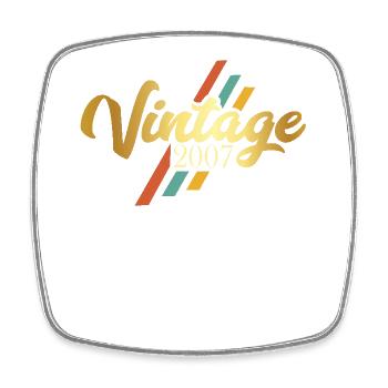 Anniversaire Vintage Vintage Rétro 2007 - Magnet carré - blanc - Devant