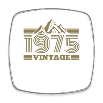 Geburtstag 1975 Retro Natur Wandern Berge - Viereckiger Kühlschrankmagnet - Weiß - Vorne