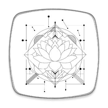 Geometric Lotus Mandala - Square fridge magnet - white - Front