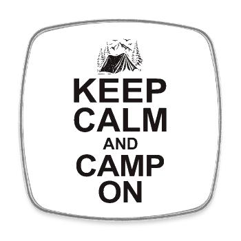 Keep Calm and Camp on Camping Ourdoor - Square fridge magnet - white - Front