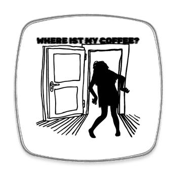 Les amateurs de café – Le sauveur des du matin - Magnet carré - blanc - Devant