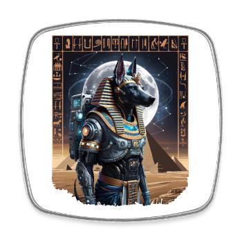 Ancien Anubis Astronaute Sci-Fi Design - Magnet carré - blanc - Devant