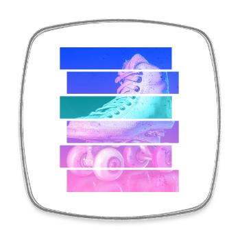 Roller-skate - Square fridge magnet - white - Front