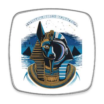 Himmlisches Anubis-Hybrid-Design - Viereckiger Kühlschrankmagnet - Weiß - Vorne