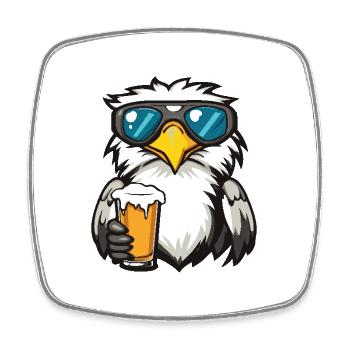 Adler Après-Ski Beer - Square fridge magnet - white - Front