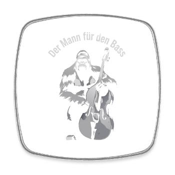 Der Mann für den Bass Kontrabass Gorilla - Viereckiger Kühlschrankmagnet - Weiß - Vorne