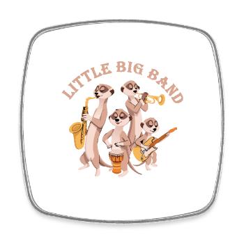 Erdmännchen Little Big Band - Viereckiger Kühlschrankmagnet - Weiß - Vorne