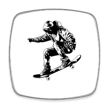 Skateboarder - Viereckiger Kühlschrankmagnet - Weiß - Vorne