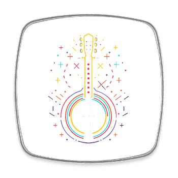 Banjo Line Art - Viereckiger Kühlschrankmagnet - Weiß - Vorne