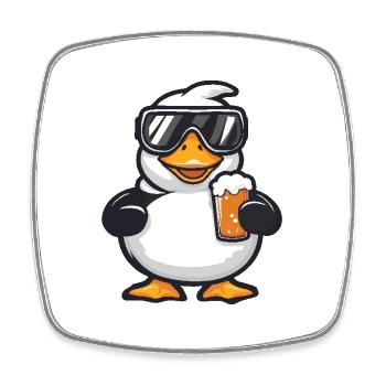 Goose après-ski beer - Square fridge magnet - white - Front
