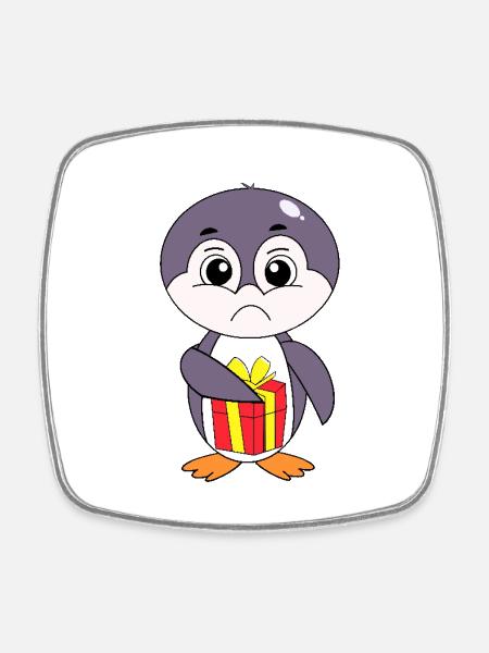 Elegant penguin, versatile for every moment - Square fridge magnet - white