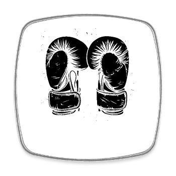 Boxhandschuhe Zeichnung - Viereckiger Kühlschrankmagnet - Weiß - Vorne