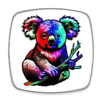 Koala - Viereckiger Kühlschrankmagnet - Weiß - Vorne