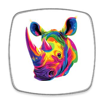 Nashorn Rhinozeros Afrika Safari Nashörner Rhino - Viereckiger Kühlschrankmagnet - Weiß - Vorne