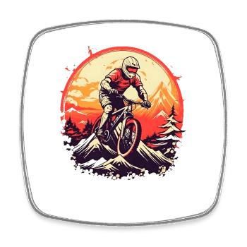 VTT Vintage - Magnet carré - blanc - Devant