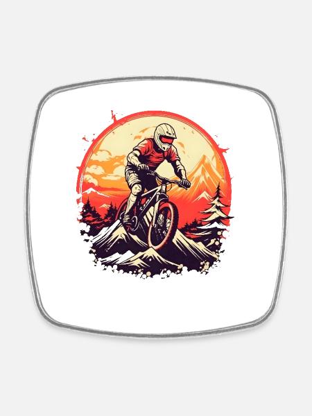 VTT Vintage - Magnet carré - blanc