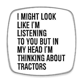 I might look like I'm listening to you In my head - Square fridge magnet - white - Front