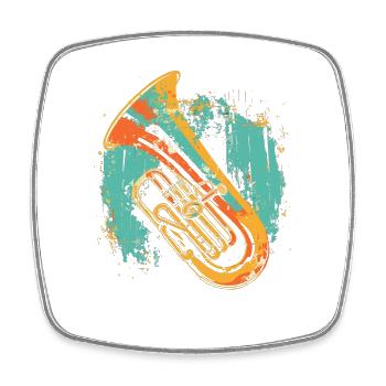 Tuba Graphic - Square fridge magnet - white - Front