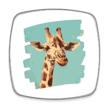 Giraffe - Viereckiger Kühlschrankmagnet - Weiß - Vorne