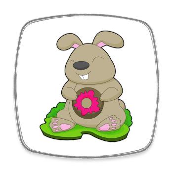 Bunny Donut - Square fridge magnet - white - Front