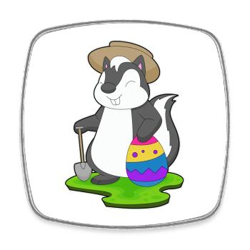 Skunk Fermier de Pâques - Magnet carré - blanc - Devant