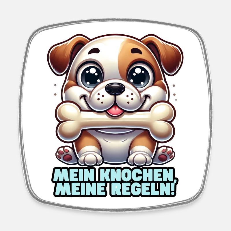 Knochen 2 - Viereckiger Kühlschrankmagnet - Weiß