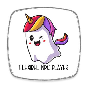 Flexible NPC Player – Bunter Einhorn Geist - Viereckiger Kühlschrankmagnet - Weiß - Vorne