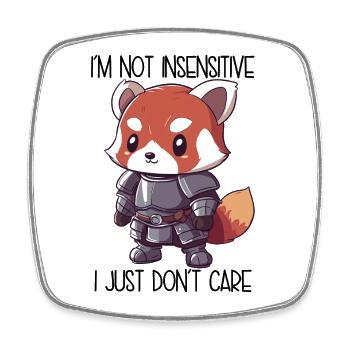 I’m Not Insensitive – Red Panda Cartoon - Viereckiger Kühlschrankmagnet - Weiß - Vorne