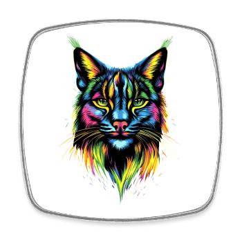 Lynx Chat sauvage Grands chats Chats Mignon Lynx - Magnet carré - blanc - Devant