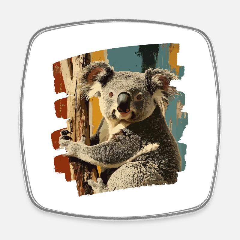 Koala - Magnet carré - blanc