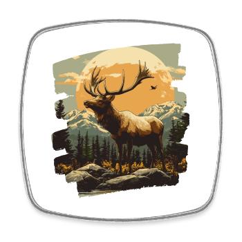 Moose Retro - Square fridge magnet - white - Front